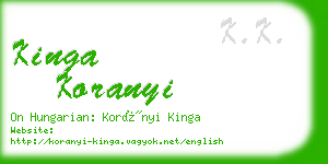 kinga koranyi business card